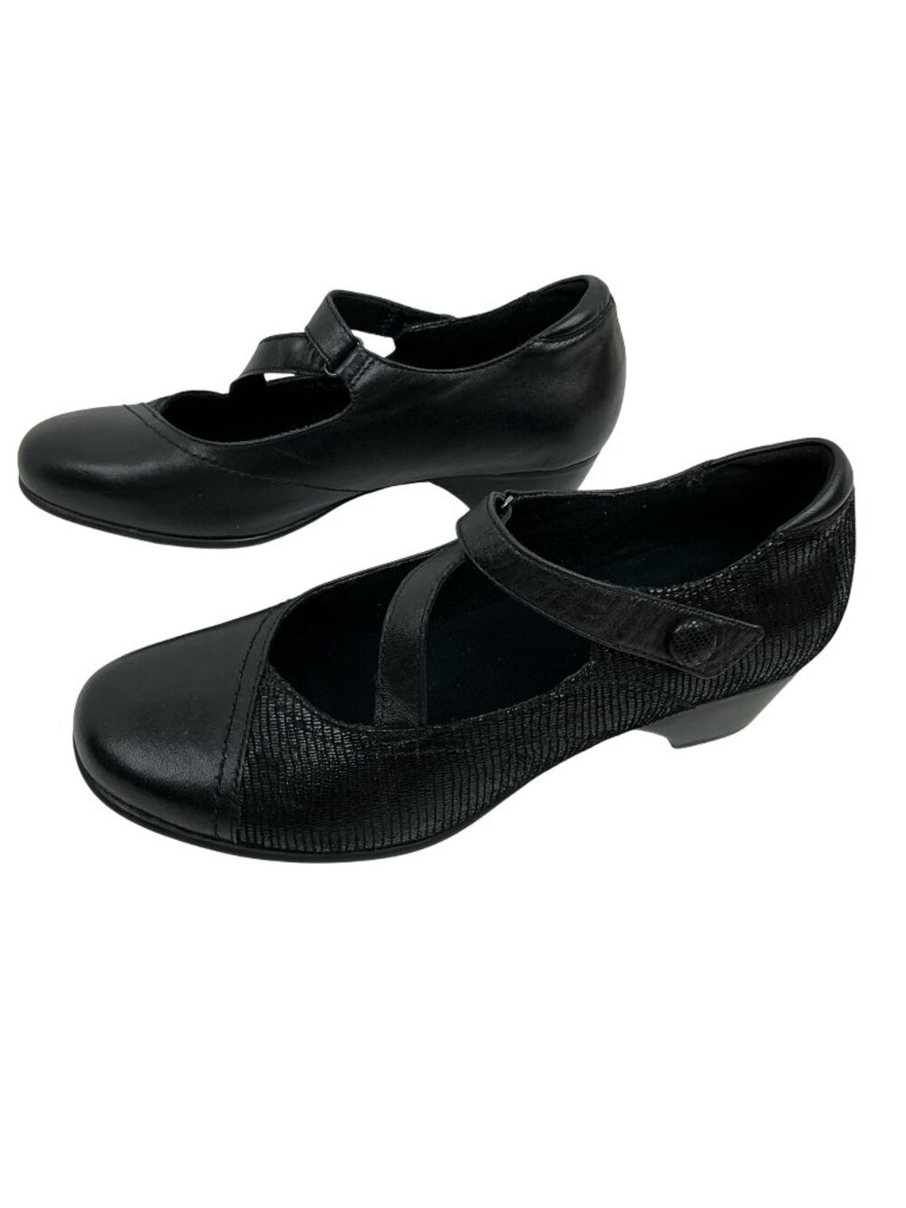 New Aravon Portia Mary Jane Leather Comfort Heels Womens 9AA Black